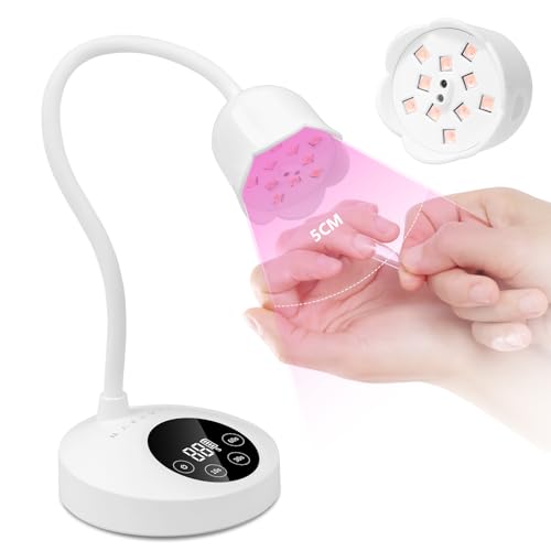 Makartt UV Nail Lamp: Mini UV Light for Gel Nails Polish Luminoza 30mW/cm©÷ Rechargeable LED Nail Light Nail Dryer with 4 Timers & Auto Sensor, Fast Curing Goosenecks Lamp for Home DIY Manicure