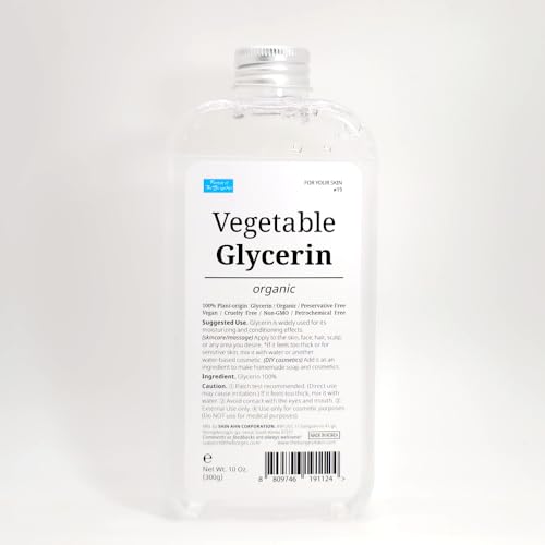 FOREST OF THE BORGES'S Vegetable Glycerin, 10 oz. (300g) organic, glycerine, moisturizer, for skin, scalp, DIY cosmetics, glycerin for skin, glicerina para la piel, organic vegetable glycerin