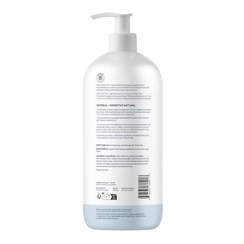 ATTITUDE Hair Shampoo for Sensitive Dry Scalp, EWG Verified, Soothing Oat, For Thin Hair, Naturally Derived Ingredients, Vegan and Plant-Based, Volume and Shine, Unscented, 32 Fl Oz