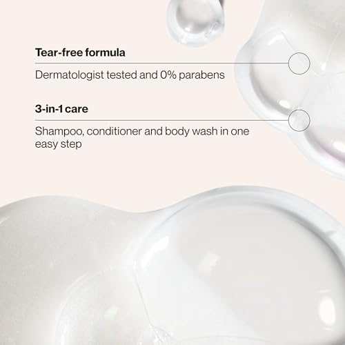 Suave Kids 3-in-1 Tear Free, Body Wash, Shampoo and Conditioners, Dermatologist Tested, Coconut Splash, 18 Oz Pack of 6