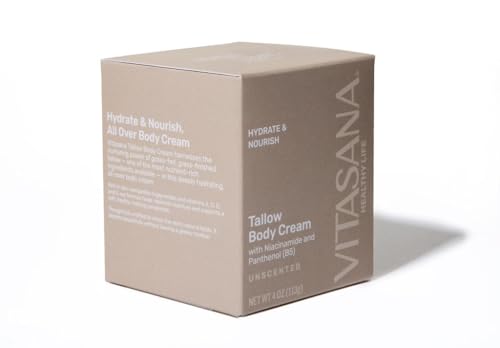 Tallow Body Cream Moisturizer with Niacinamide & Panthenol - Deep Hydration for Dry Skin