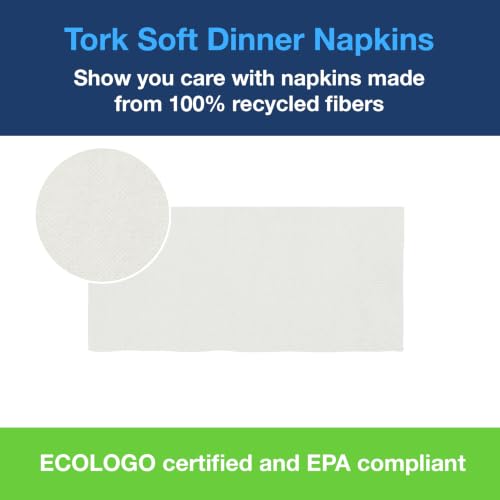 White 6 x 290 3-Ply Dinner Napkins - Extra Soft, Recycled, Eco-Friendly