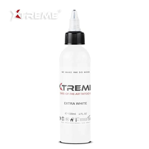 Xtreme Tattoo Ink Extra White 2 oz - Versatile Medium Viscosity, Fast Healing, Water-Based, Acrylic-Free, Safe for Professional Tattooing