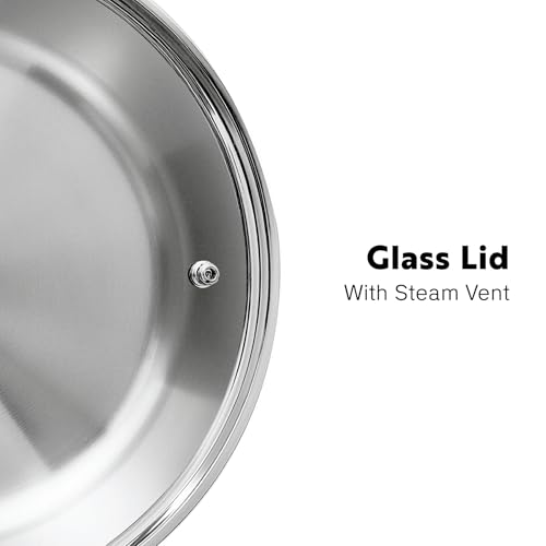 4 Quart Fully Clad Stainless Steel Stock Pot with Lid - Induction & Oven Safe