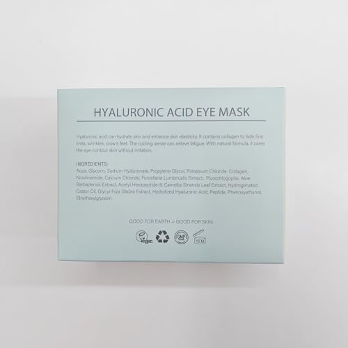 PEAUAMIE Under Eye Patchs (30 Pairs) Hyaluronic Acid Eye Mask for Dark Circles and Puffiness Wrinkle Eye Bags (Hyaluronic Acid)
