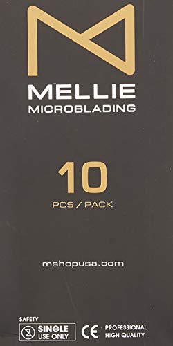 Mellie Microblading Pen Pack of 10 U18 .18mm Black - Disposable Eyebrow Tool