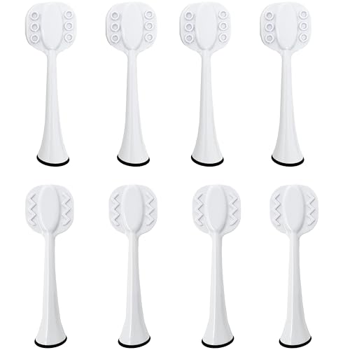 8 Pack Tongue Brush Heads for Philips Sonicare Electric Toothbrush - Fits 4100/5100/6100/9023, Not Essence/E Series or One, Family Size