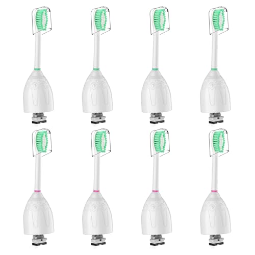 8 Pack Electric Toothbrush Replacement Heads for Sonicare E-Series & More - Blue & Pink, Includes Protective Cover