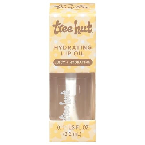 Tree Hut Vanilla Hydrating Lip Oil, Non-Sticky High-Shine Lip Gloss Oil, Moisturizing Formula with Vitamin E & Squalane for Soft, Smooth Lips, 0.16 fl oz