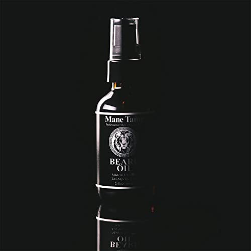 MANE TAME Beard Oil - Made with Certified Organic Hemp Oil - No Fuss Pump 1oz. Bottle - Softens Your Beard and Stops Itching - Great Beard Oil and Conditioner For Men