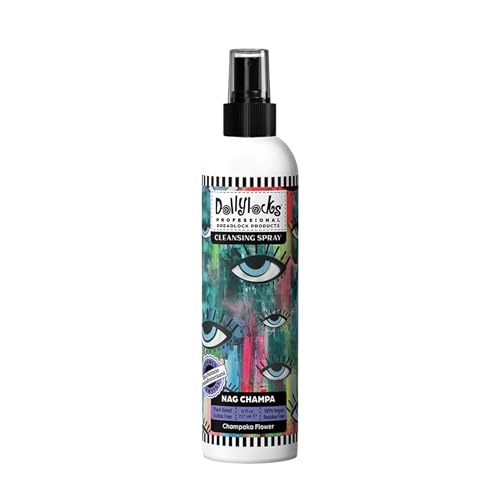 Rinse-Free Cleansing Shampoo Spray with Nag Champa - Residue-Free & Moisturizing for Locs & Extensions - 8oz - Vegan Plant-Based