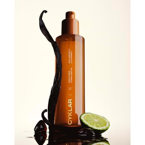 CYKLAR Vitamin C Body Oil for Women and Men. Moisturizing Vanilla Verve & Body Wash Bundle