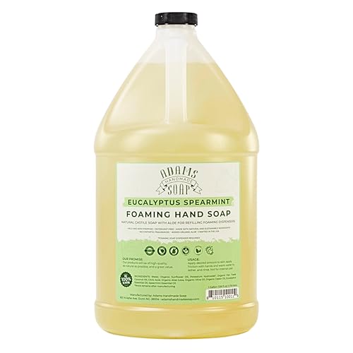 Adams Handmade Liquid Foaming Soap 1 Gal Eucalyptus Spearmint - All-Purpose, Eco-Friendly, Vegan