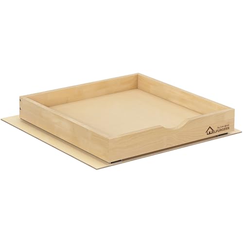 20 Inch Solid Wood Pull Out Cabinet Drawer with Heavy Duty Soft Close Slides - Natural Birch