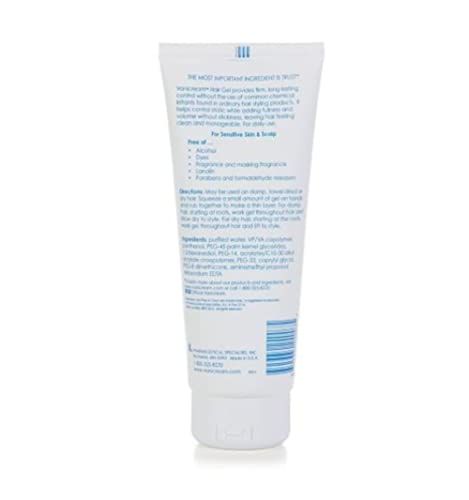 Vanicream Free & Clear Hair Styling Gel - Unscented, Gluten-Free, 7 Oz Pack of 2