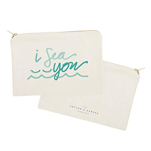 The Cotton & Canvas Co. I Sea You Summer Beach Cosmetic Bag and Travel Make Up Pouch