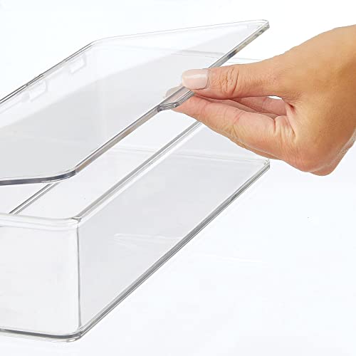 Stackable Makeup Storage Organizer Box - Clear Bathroom Vanity & Drawer Holders - 2 Pack
