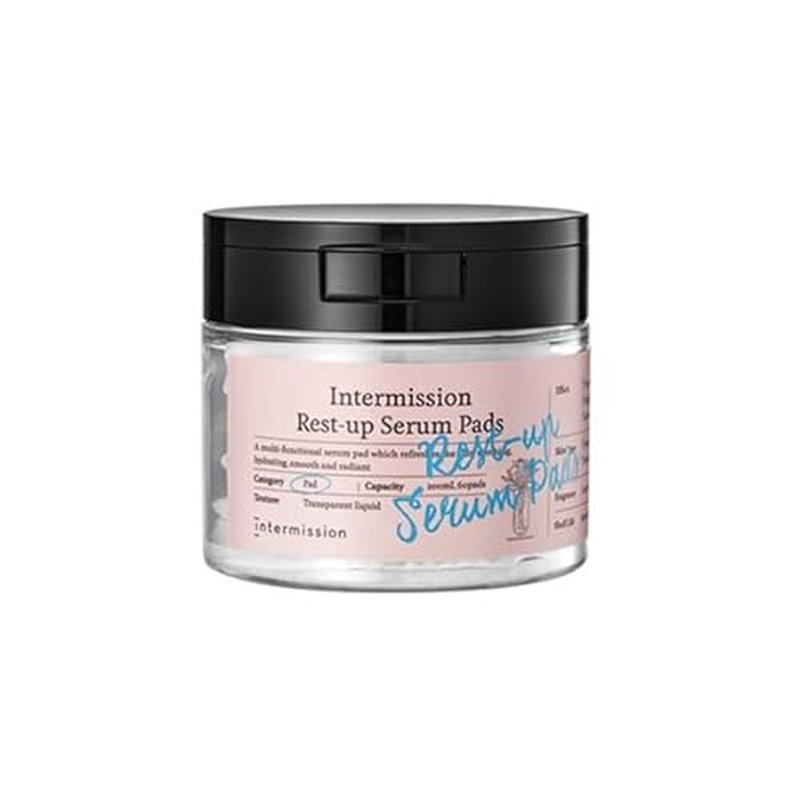 INTERMISSION Rest-Up Serum Pads ? Gentle Daily Calming Facial Pads with Niacinamide & Centella, Lightweight Hydration for Sensitive Skin, Multi-Use Toner Pads for Face, 60 Pads