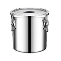 304 Stainless Steel Food Storage Container 5.55 Gal - Airtight Lids & Lock Clips