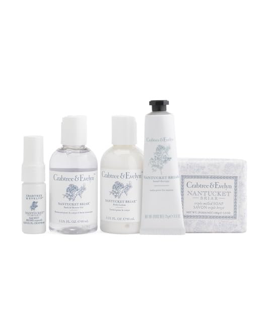 Crabtree & Evelyn Nantucket Briar Travel Skincare Gift Set – 6 Pieces