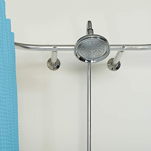 Chrome Shower Curtain Rod for Clawfoot Tubs - Adjustable, Rustproof, 60 Inch