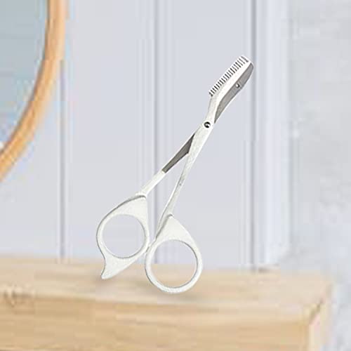 Seki Edge Eyebrow Scissors Comb (SS-605) - Stainless Steel Eyebrow Trimmer Scissor Comb for Trimming Eye Brows, Beards, & Mustaches - for Men & Women - Made in Japan