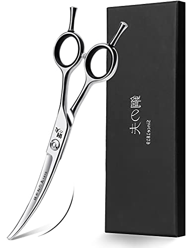 6-Inch Professional Curved Hair Cutting Scissors - Salon & Barber Shears