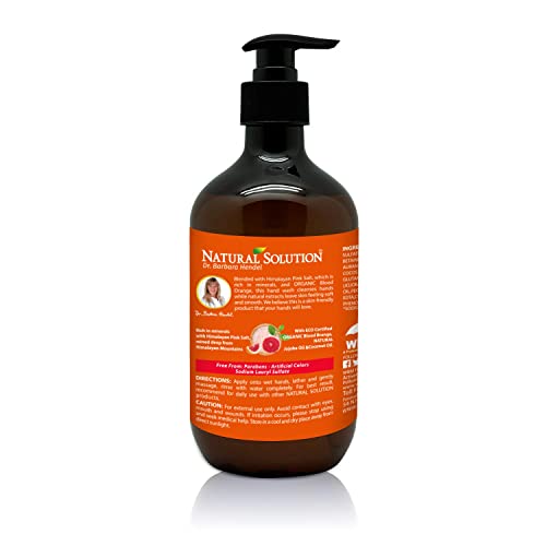 Organic Hand Wash with Blood Orange & Himalayan Pink Salt - Moisturizing, 14 oz Bottle (Pack of 3)