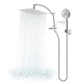 Square 10-Inch Metal Rain Shower Head Combo Chrome - High Pressure Rainfall