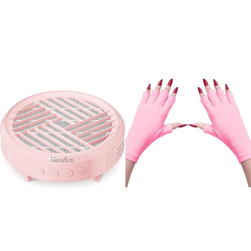 MelodySusie Nail Dust Collector with UV Gloves for Gel Nail Lamp