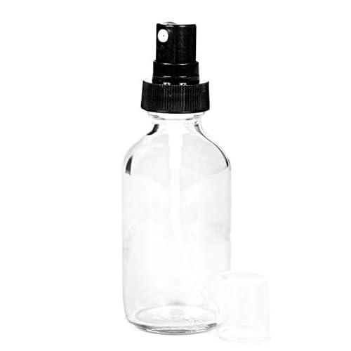 Vivaplex, 12, Clear, 1 oz Glass Bottles, with Black Fine Mist Sprayers (Pack of 2)