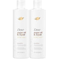 Dove Shampoo Argan Oil & Repair for Fine Hair with Bio-Protein Care Technology and Argan Oil Blend 12 Fl Oz,(Pack of 2)