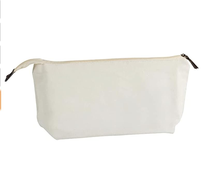 6 Pack Juvale Canvas Makeup Bags - 11.75 x 5.5 Inches Travel Cosmetic Pouches, White Cotton, Zipper Closure, DIY & Bridesmaid Gifts