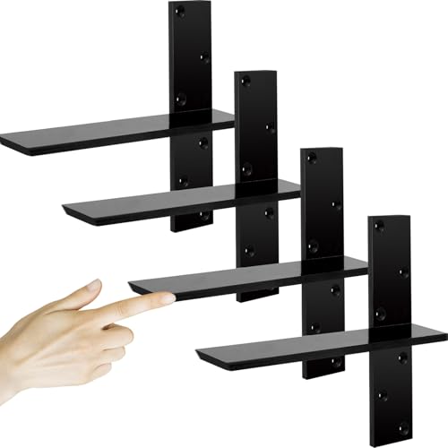 12 Inch Heavy-Duty Floating Shower Bench Brackets - 4 Pack Wall Mount Supports