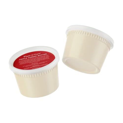 Plant Guru Triple Threat Body Butter 14 oz. - Blend of Shea, Mango & Coconut Oil - 100% Pure Natural Raw Unrefined Moisturizer For Dry Skin, Face And Hair. Great For Lip Balm and Soap Making