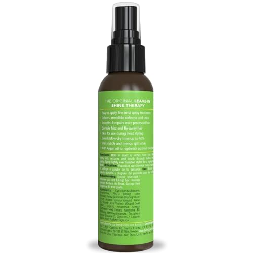 DermOrganic Argan Oil Shine Therapy - Leave-In Spray for Hair Smoothness & Repair, 4 fl oz