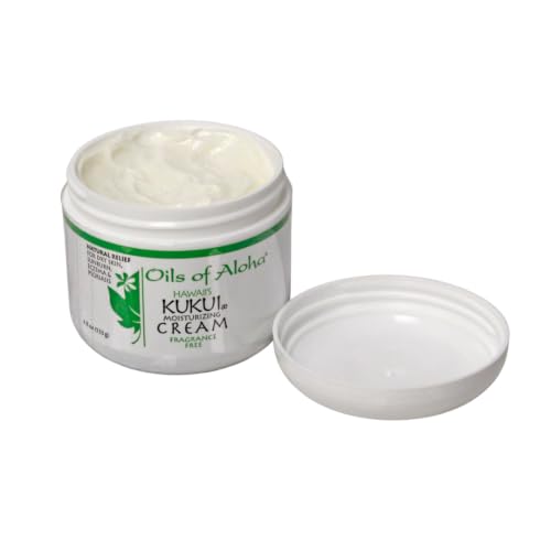 Oils of Aloha Kukui Moisturizing Cream 4 oz - Fragrance Free, Hypoallergenic, for Dry Skin & Eczema - Pack of 1