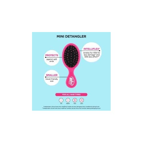 Wet Brush Squirt Detangler Hair Brushes - Lagoon, Geo - Mini Detangling Brush with Ultra-Soft IntelliFlex Bristles Glide Through Tangles with Ease - Pain-Free Comb for All Hair Types