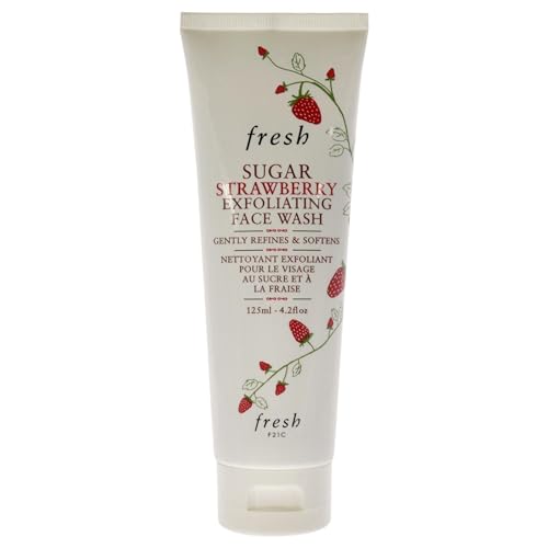 Fresh Sugar Strawberry Exfoliating Face Wash for Women 4.2 oz - Gentle Skin Cleanser