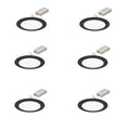 6-Pack Ultra-Thin Recessed LED Lights with Adjustable CCT Black Trim