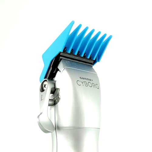 GAMMA+ Professional Magnetic Clipper Guard Set Cyan Blue 4-Pack - Tight Fit