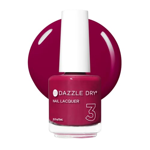 Dazzle Dry Raspberry Rush Nail Lacquer - Long-Lasting, Quick-Drying Polish