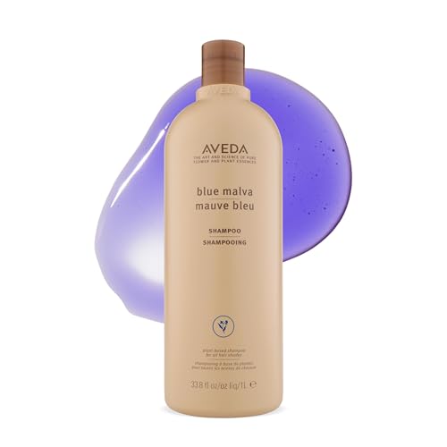 Aveda Blue Malva Shampoo Liter Size 33.8 fl oz | Purple Brassiness Neutralizer for Gray & Blonde Hair
