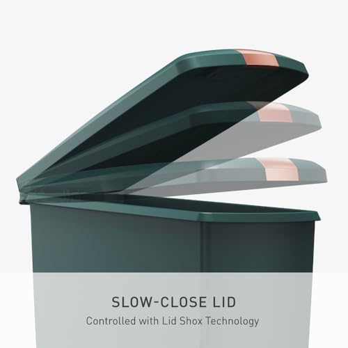 Simplehuman Slim Step Can 40L Kitchen Trash Bin - Hunter Green, Pet-Proof Lock