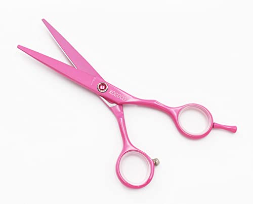 Pink Hair Cutting Scissors Set with Razor - 5.5 Inch Barber & Stylist Tools