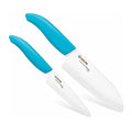 Kyocera Revolution 2-Piece Ceramic Knife Set 5.5" Santoku & 4.5" Utility White/Blue