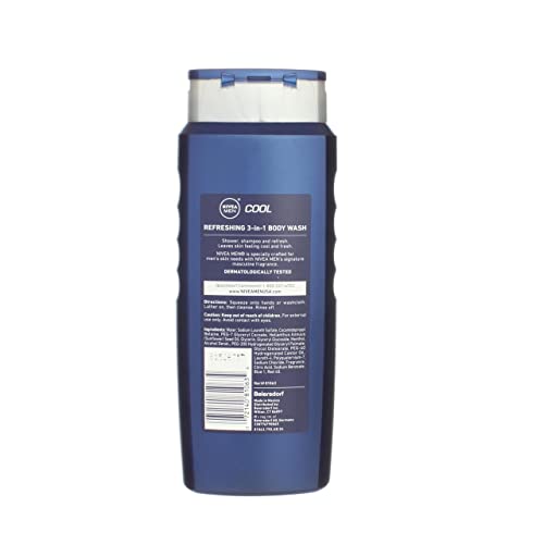 NIVEA MEN Cool Body Wash 33.8 Fl Oz - Fresh Menthol for Men, Pack of 1