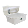 Heavy Duty Meat Lugs - White Plastic Food-Grade Totes for Meat Processing - 5 Pack