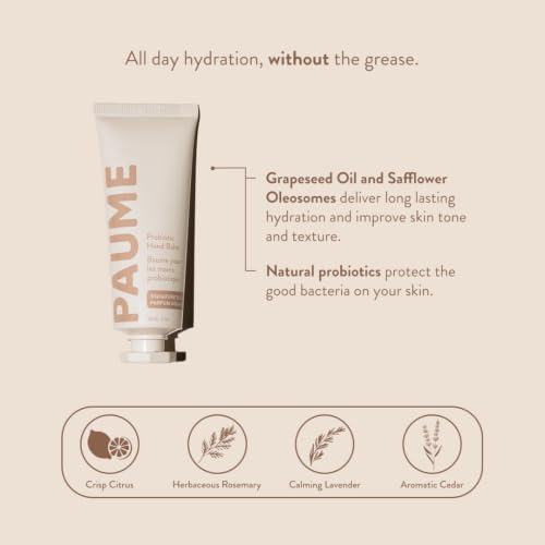 PAUME Probiotic Hand Balm 2oz - Fast-Absorbing Moisturizer for Dry Hands - Pack of 1