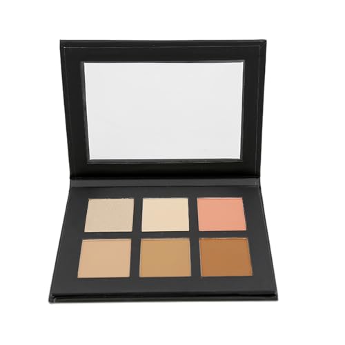 6 Color Contour Powder Kit Foundation Palette Contouring Makeup Kit Highlight Dramatically Sculpt Enhance Features (Medium)